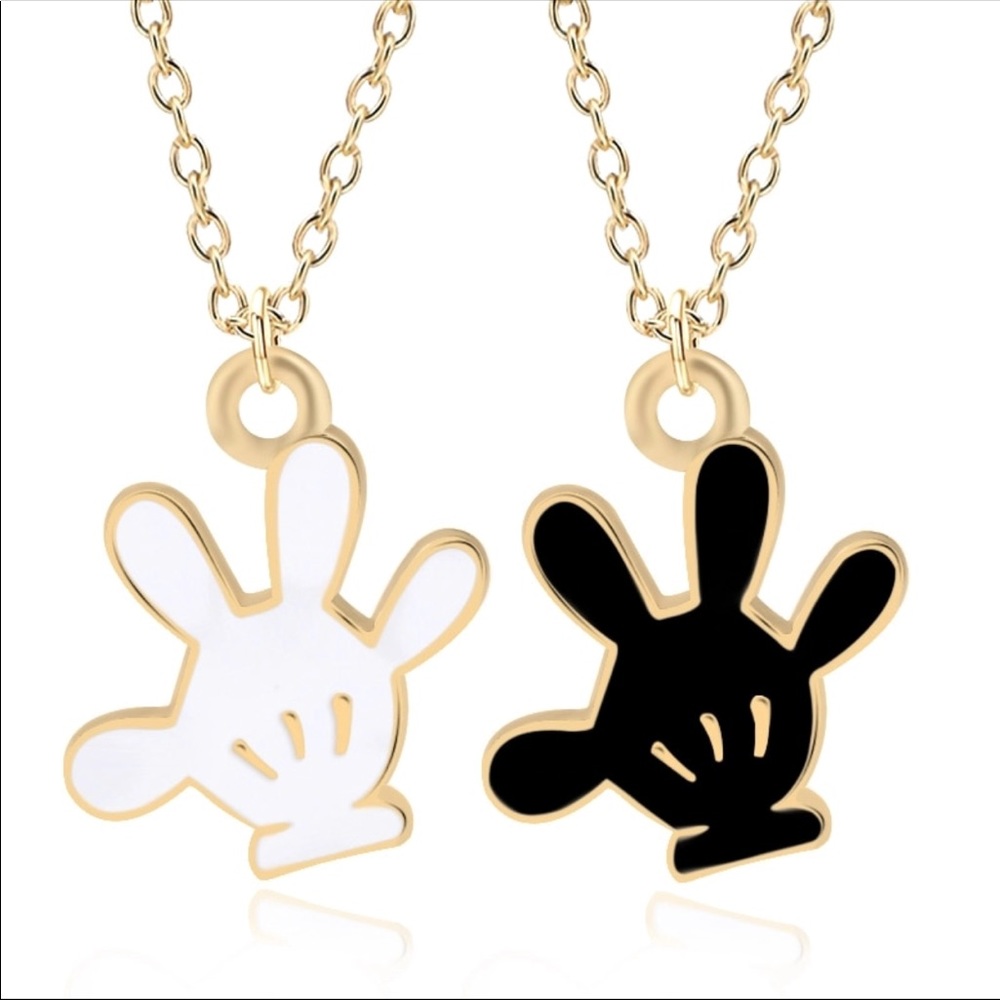 White New Mickey Mouse Glove Pendant Necklace - Picture 3 of 9